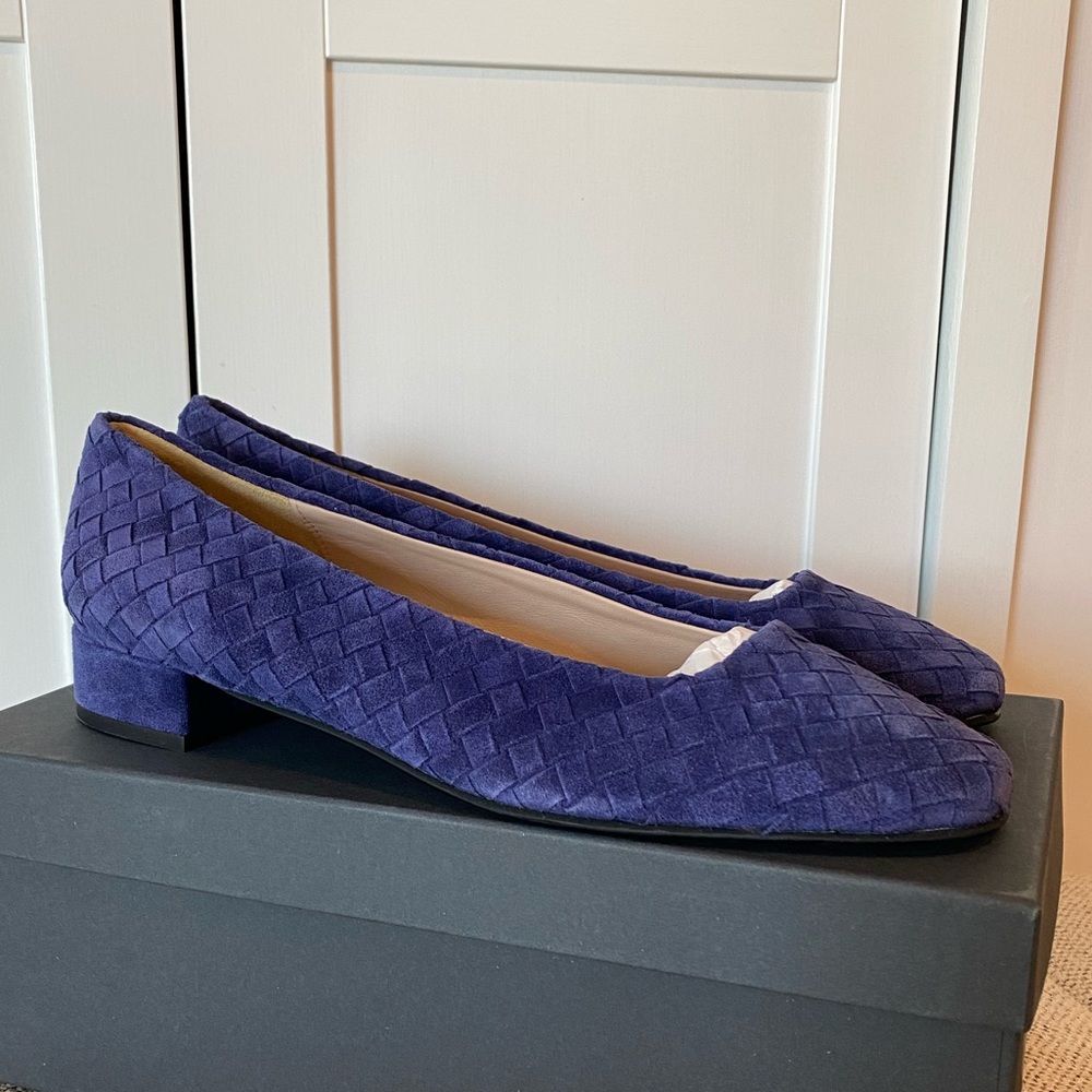 NWB Purple Basket Weave Suede Madeleine Heels Size 9.5 - Picture 2 of 8
